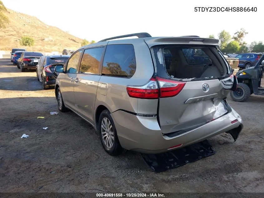 2017 Toyota Sienna Xle 8 Passenger VIN: 5TDYZ3DC4HS886640 Lot: 40691558