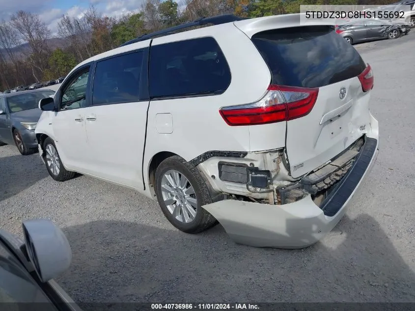 2017 Toyota Sienna Xle/Limited VIN: 5TDDZ3DC8HS155692 Lot: 40736986