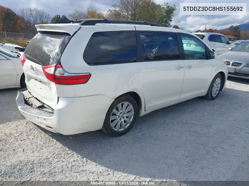 2017 Toyota Sienna Xle/Limited VIN: 5TDDZ3DC8HS155692 Lot: 40736986