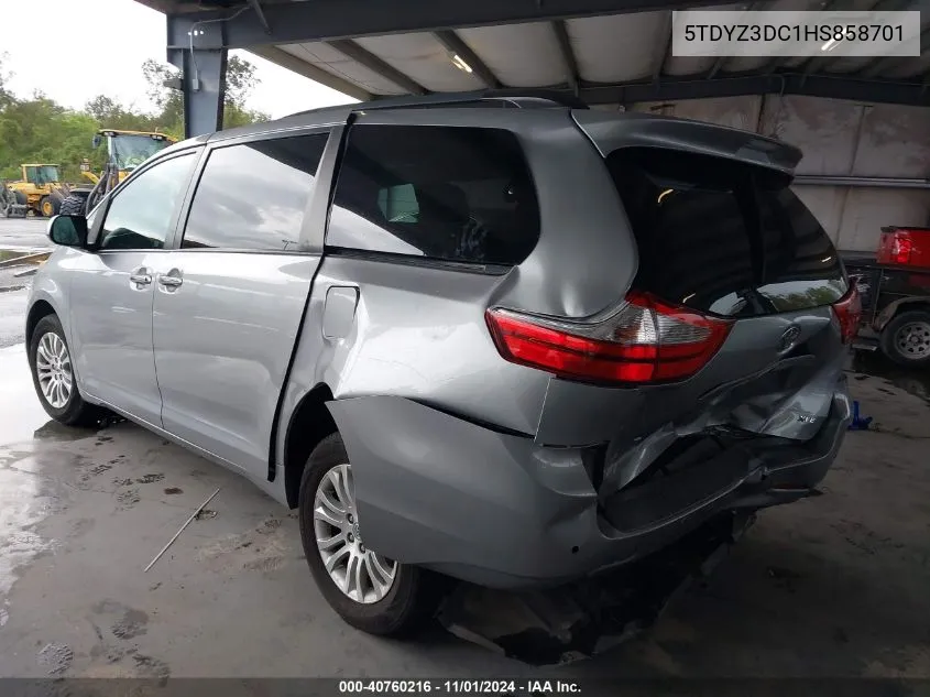 2017 Toyota Sienna Xle/Limited VIN: 5TDYZ3DC1HS858701 Lot: 40760216