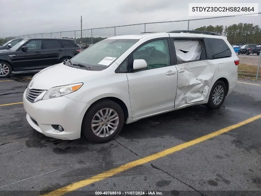 2017 Toyota Sienna Xle 8 Passenger VIN: 5TDYZ3DC2HS824864 Lot: 40769510