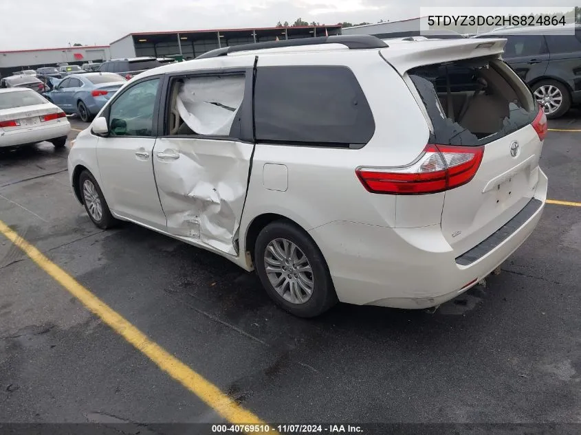 2017 Toyota Sienna Xle 8 Passenger VIN: 5TDYZ3DC2HS824864 Lot: 40769510