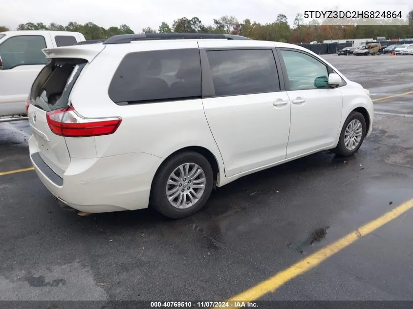 2017 Toyota Sienna Xle 8 Passenger VIN: 5TDYZ3DC2HS824864 Lot: 40769510