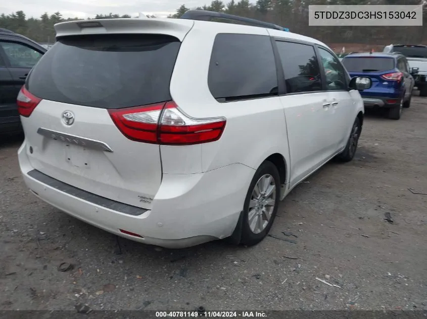 2017 Toyota Sienna Limited Premium 7 Passenger VIN: 5TDDZ3DC3HS153042 Lot: 40781149