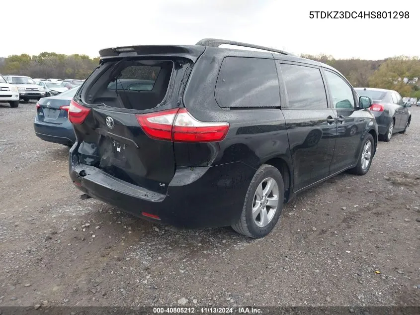 2017 Toyota Sienna Le 8 Passenger VIN: 5TDKZ3DC4HS801298 Lot: 40805212