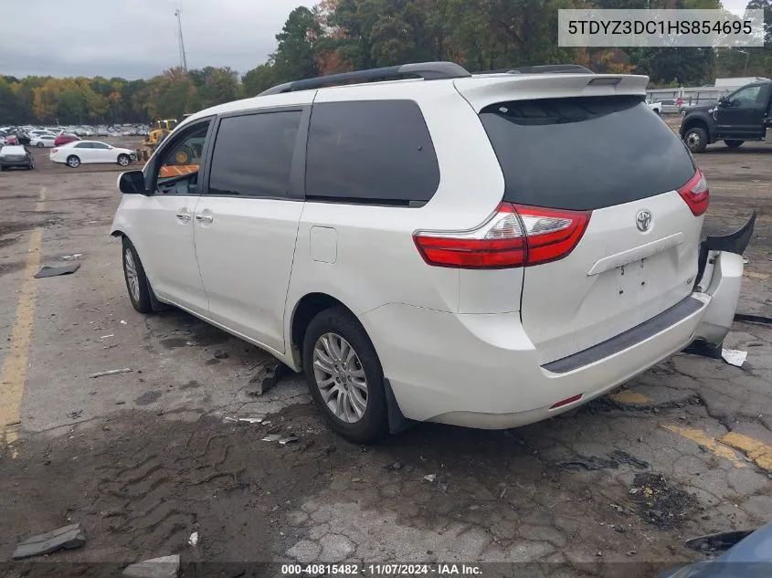 2017 Toyota Sienna Xle 8 Passenger VIN: 5TDYZ3DC1HS854695 Lot: 40815482