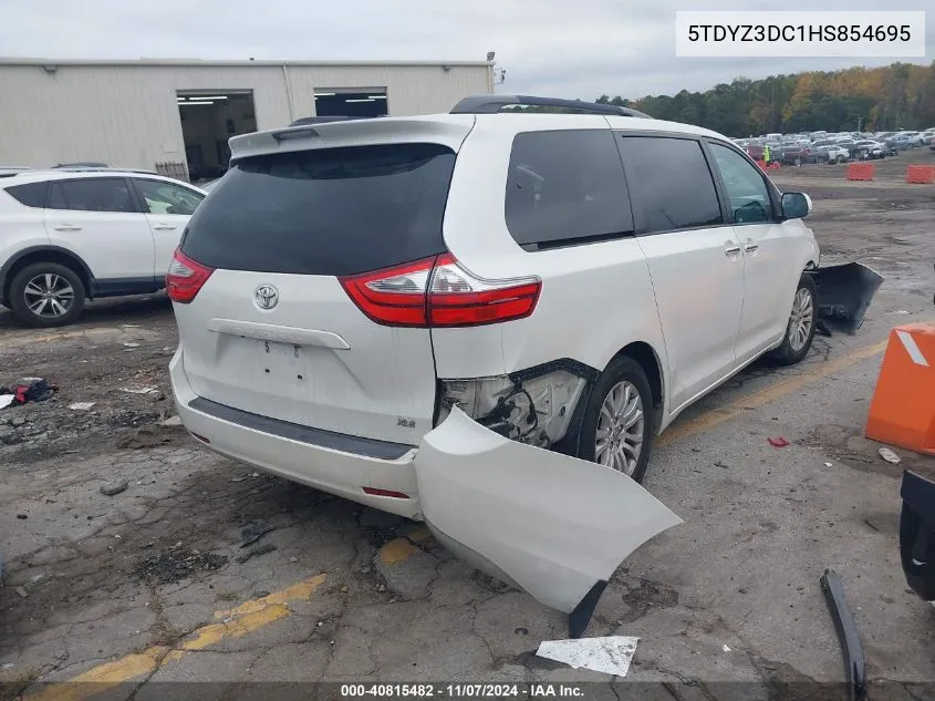 2017 Toyota Sienna Xle 8 Passenger VIN: 5TDYZ3DC1HS854695 Lot: 40815482