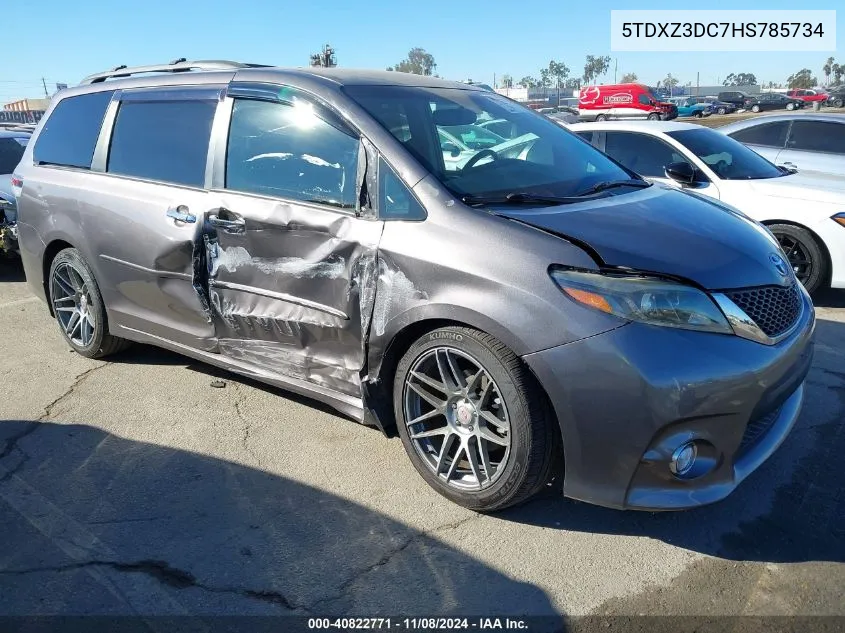 2017 Toyota Sienna Se 8 Passenger VIN: 5TDXZ3DC7HS785734 Lot: 40822771