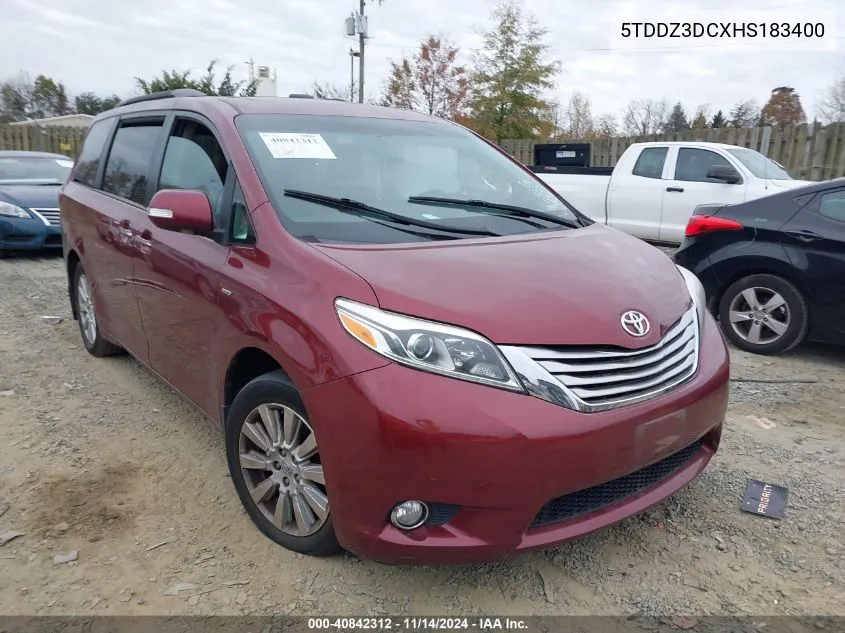 2017 Toyota Sienna Limited Premium 7 Passenger VIN: 5TDDZ3DCXHS183400 Lot: 40842312