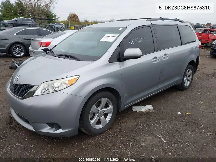 2017 Toyota Sienna Le 8 Passenger VIN: 5TDKZ3DC8HS875310 Lot: 40852050