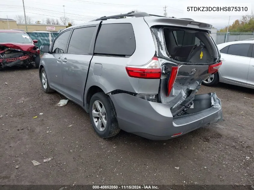 2017 Toyota Sienna Le 8 Passenger VIN: 5TDKZ3DC8HS875310 Lot: 40852050