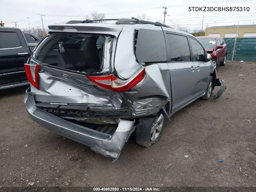 2017 Toyota Sienna Le 8 Passenger VIN: 5TDKZ3DC8HS875310 Lot: 40852050