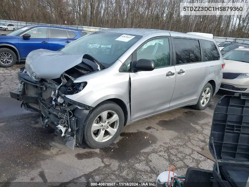 2017 Toyota Sienna L 7 Passenger VIN: 5TDZZ3DC1HS879360 Lot: 40878507