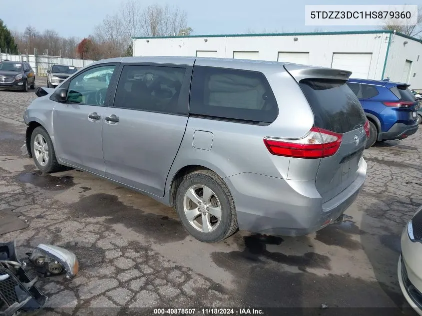 2017 Toyota Sienna L 7 Passenger VIN: 5TDZZ3DC1HS879360 Lot: 40878507