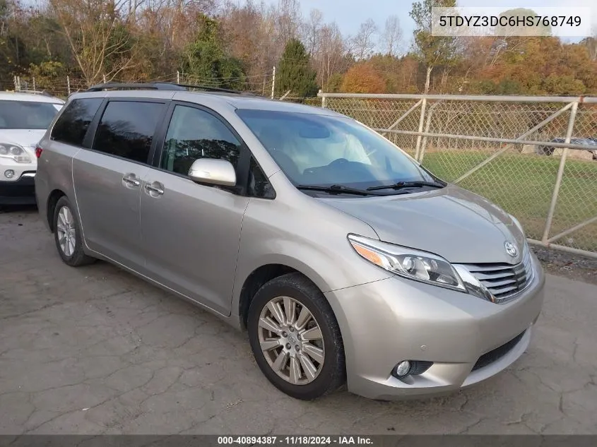 2017 Toyota Sienna Limited Premium 7 Passenger VIN: 5TDYZ3DC6HS768749 Lot: 40894387