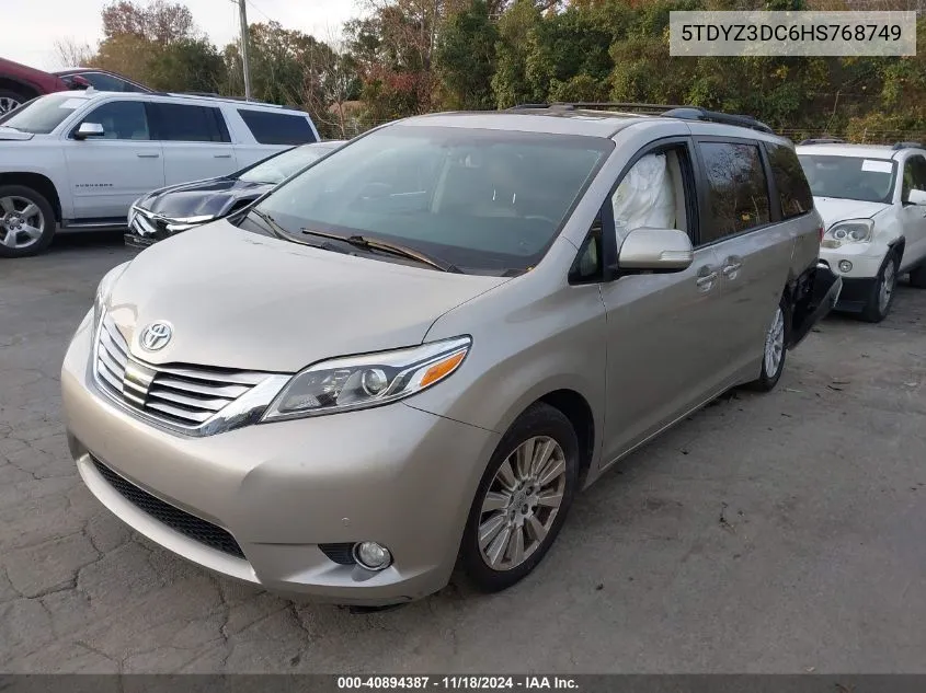 2017 Toyota Sienna Limited Premium 7 Passenger VIN: 5TDYZ3DC6HS768749 Lot: 40894387