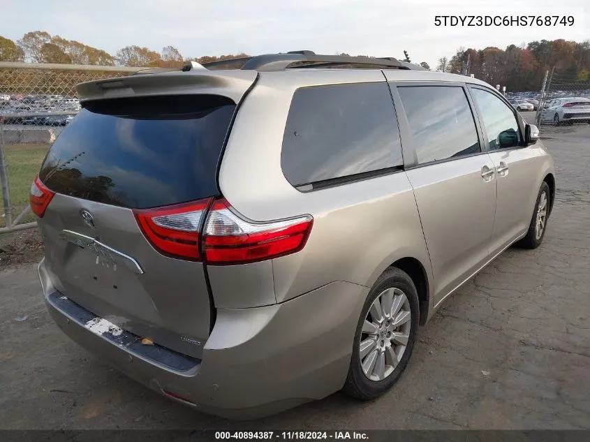 2017 Toyota Sienna Limited Premium 7 Passenger VIN: 5TDYZ3DC6HS768749 Lot: 40894387