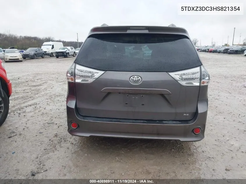 2017 Toyota Sienna Se VIN: 5TDXZ3DC3HS821354 Lot: 40898911