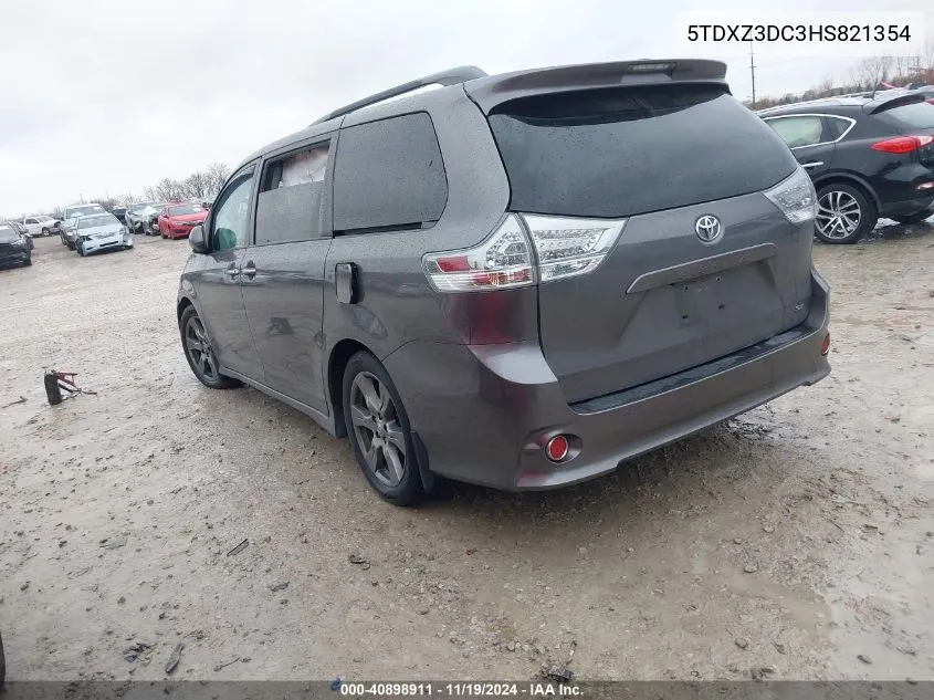 2017 Toyota Sienna Se VIN: 5TDXZ3DC3HS821354 Lot: 40898911