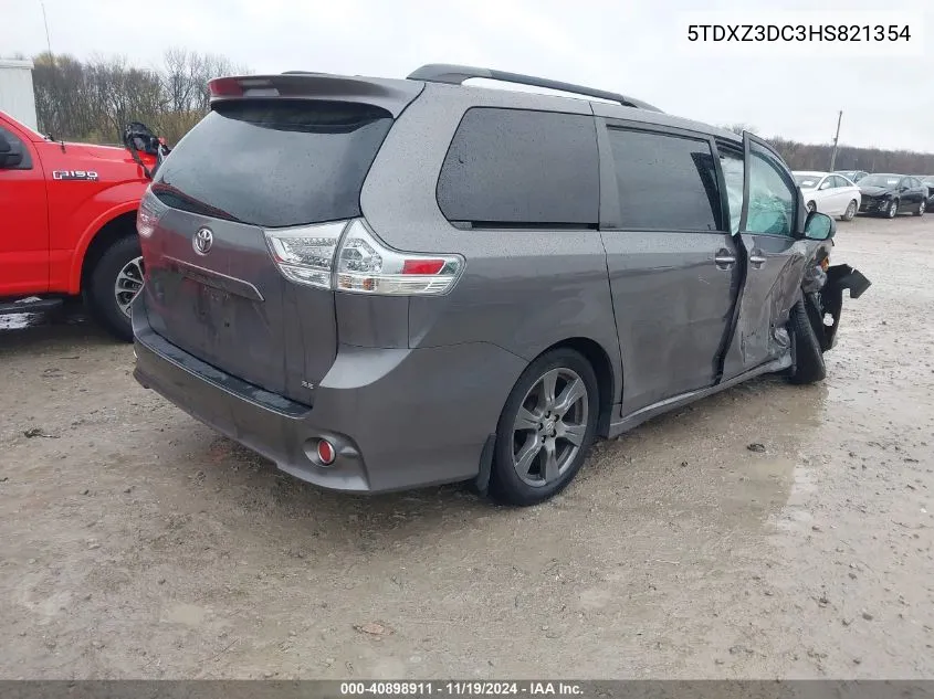 2017 Toyota Sienna Se VIN: 5TDXZ3DC3HS821354 Lot: 40898911