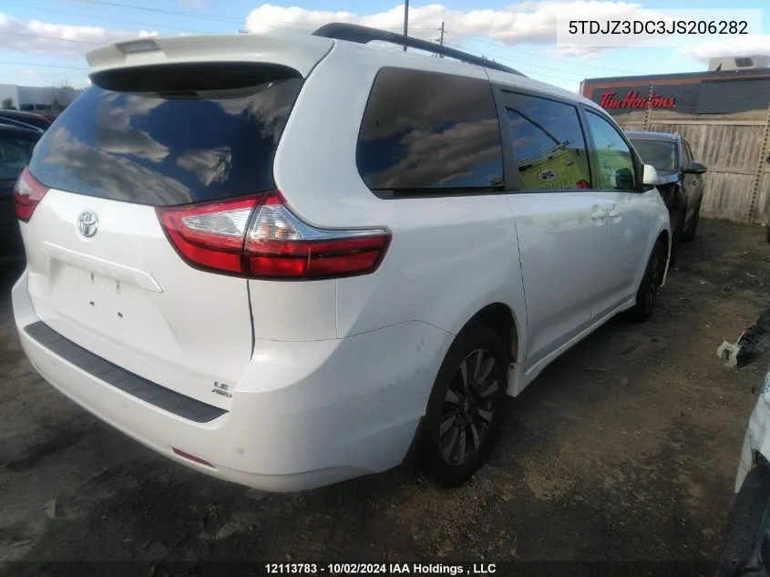 2018 Toyota Sienna VIN: 5TDJZ3DC3JS206282 Lot: 12113783