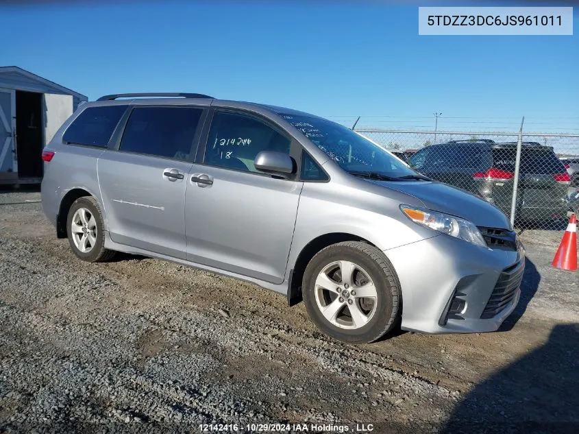 2018 Toyota Sienna 7-Passenger VIN: 5TDZZ3DC6JS961011 Lot: 12142416