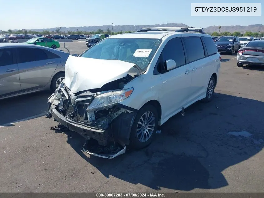 2018 Toyota Sienna Xle 8 Passenger VIN: 5TDYZ3DC8JS951219 Lot: 39807203