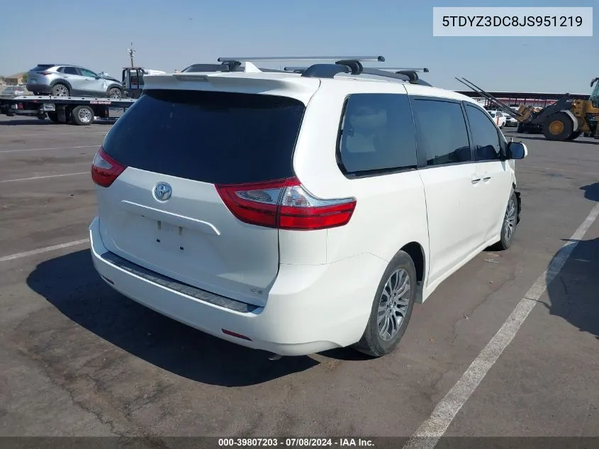 2018 Toyota Sienna Xle 8 Passenger VIN: 5TDYZ3DC8JS951219 Lot: 39807203