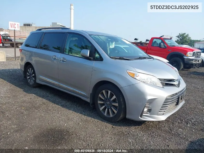 5TDDZ3DC3JS202925 2018 Toyota Sienna Xle 7 Passenger