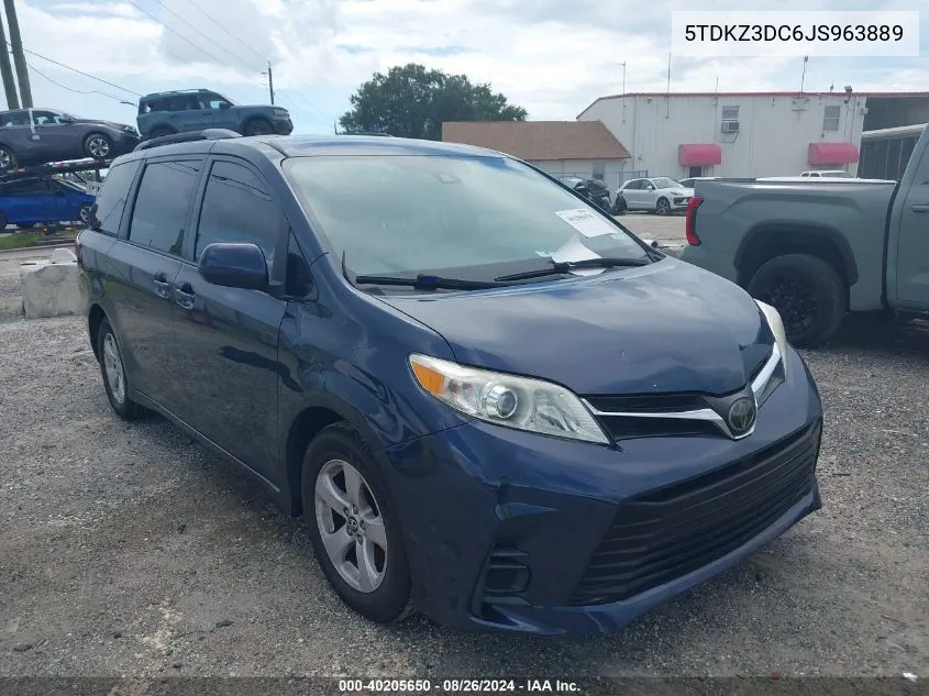 5TDKZ3DC6JS963889 2018 Toyota Sienna Le 8 Passenger