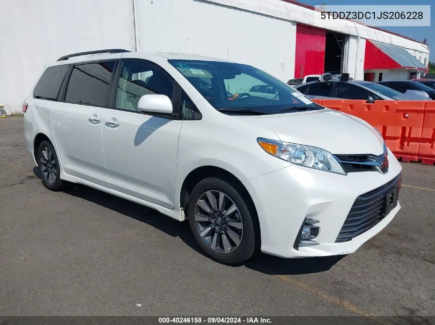 2018 Toyota Sienna Xle 7 Passenger VIN: 5TDDZ3DC1JS206228 Lot: 40246158