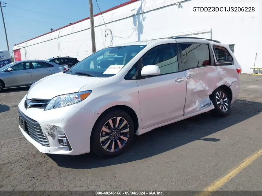 5TDDZ3DC1JS206228 2018 Toyota Sienna Xle 7 Passenger