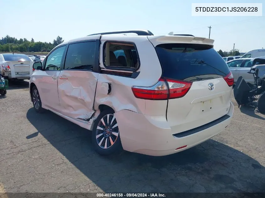 5TDDZ3DC1JS206228 2018 Toyota Sienna Xle 7 Passenger