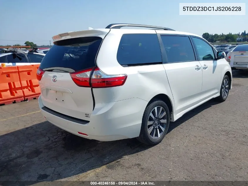 5TDDZ3DC1JS206228 2018 Toyota Sienna Xle 7 Passenger