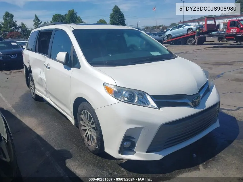 2018 Toyota Sienna Xle 8 Passenger VIN: 5TDYZ3DC0JS908980 Lot: 40251587