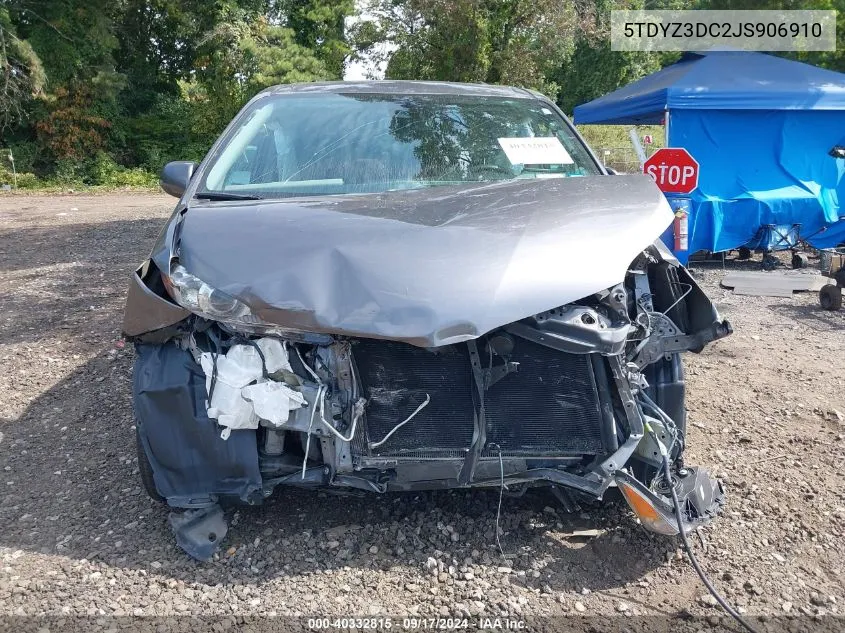 5TDYZ3DC2JS906910 2018 Toyota Sienna Xle 8 Passenger