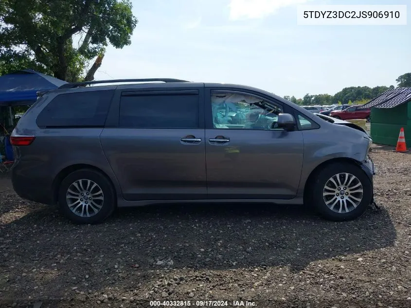 5TDYZ3DC2JS906910 2018 Toyota Sienna Xle 8 Passenger