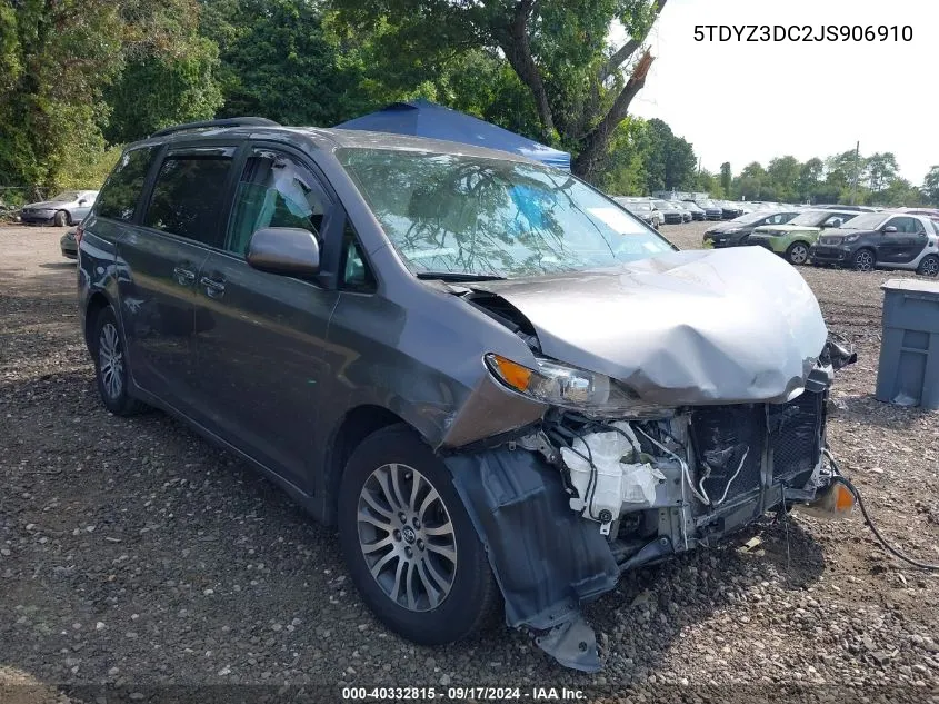 5TDYZ3DC2JS906910 2018 Toyota Sienna Xle 8 Passenger