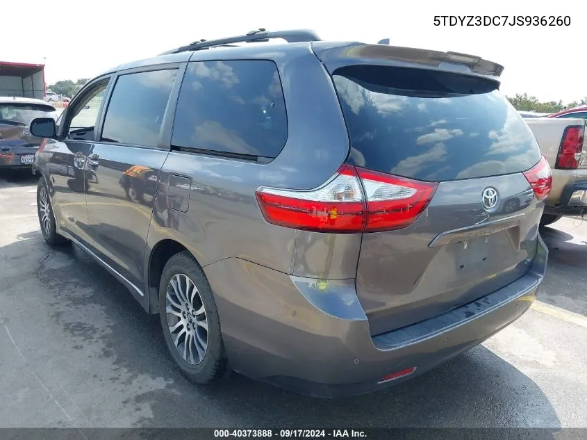 5TDYZ3DC7JS936260 2018 Toyota Sienna Xle 8 Passenger