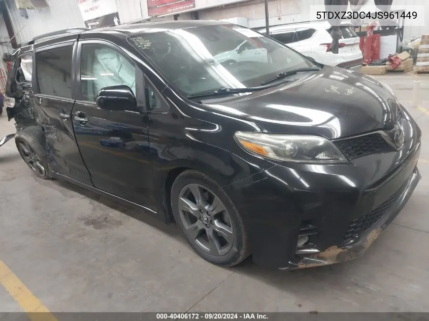 5TDXZ3DC4JS961449 2018 Toyota Sienna Se Premium 8 Passenger