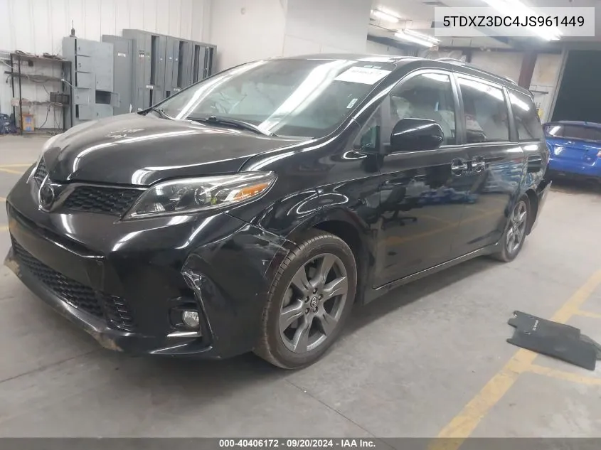 2018 Toyota Sienna Se Premium 8 Passenger VIN: 5TDXZ3DC4JS961449 Lot: 40406172