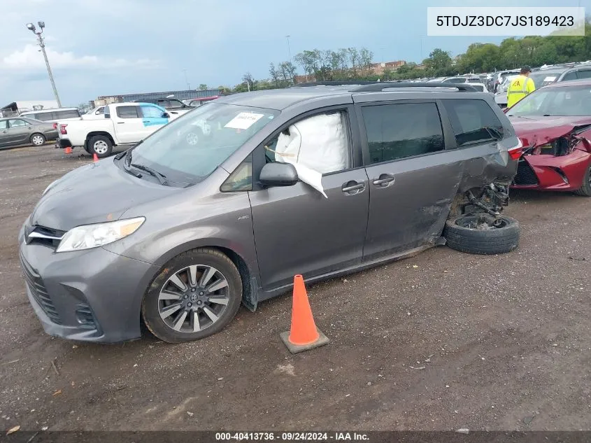 5TDJZ3DC7JS189423 2018 Toyota Sienna Le 7 Passenger