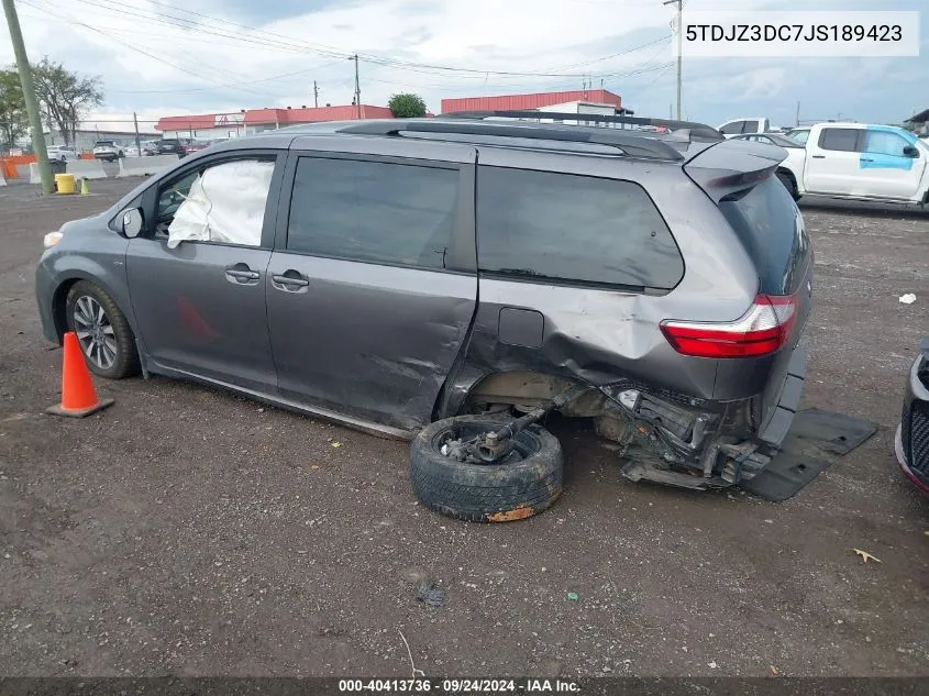 2018 Toyota Sienna Le 7 Passenger VIN: 5TDJZ3DC7JS189423 Lot: 40413736