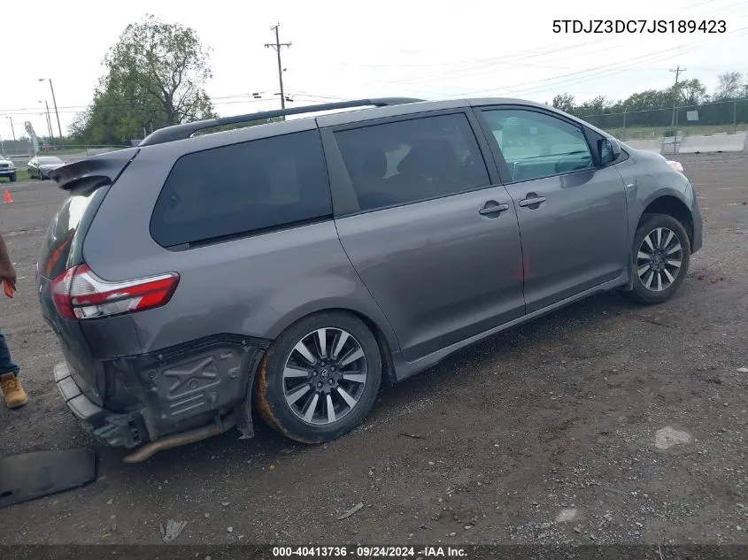 2018 Toyota Sienna Le 7 Passenger VIN: 5TDJZ3DC7JS189423 Lot: 40413736