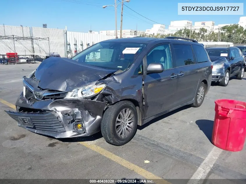 5TDYZ3DC0JS917727 2018 Toyota Sienna Xle 8 Passenger