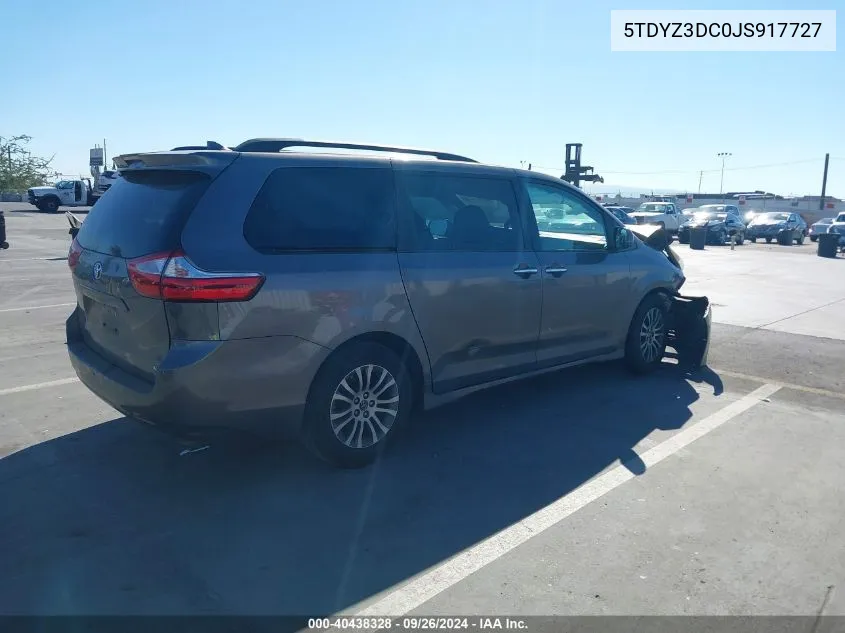 2018 Toyota Sienna Xle 8 Passenger VIN: 5TDYZ3DC0JS917727 Lot: 40438328