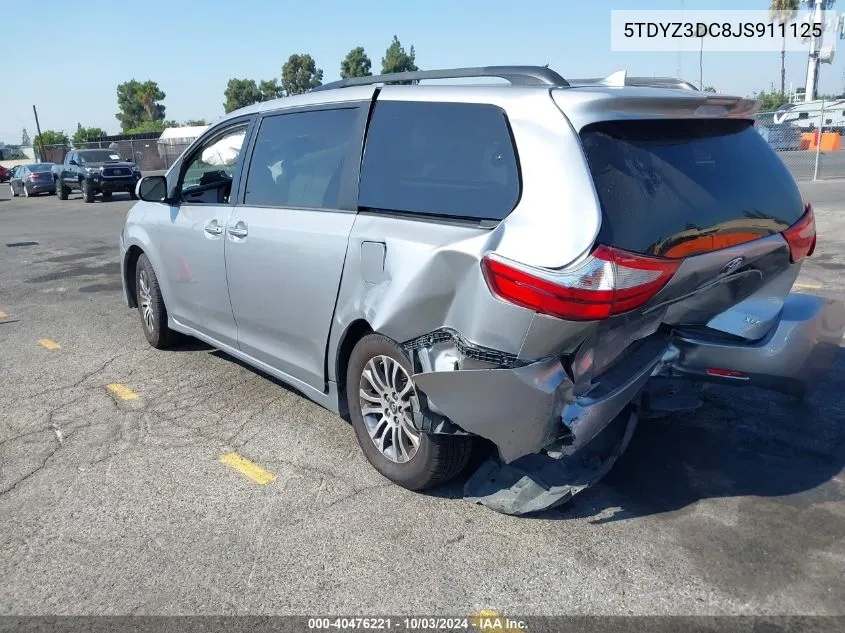 2018 Toyota Sienna Xle 8 Passenger VIN: 5TDYZ3DC8JS911125 Lot: 40476221