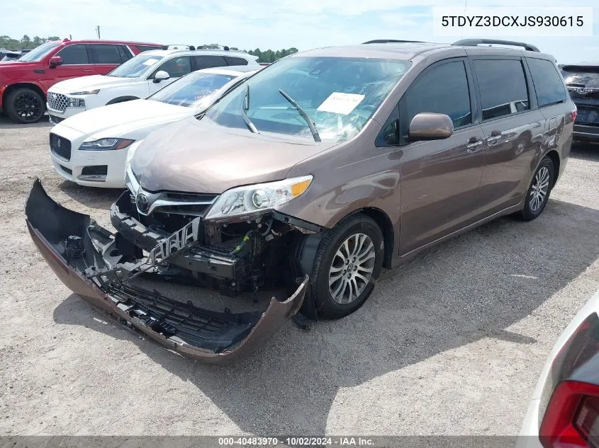 2018 Toyota Sienna Xle 8 Passenger VIN: 5TDYZ3DCXJS930615 Lot: 40483970