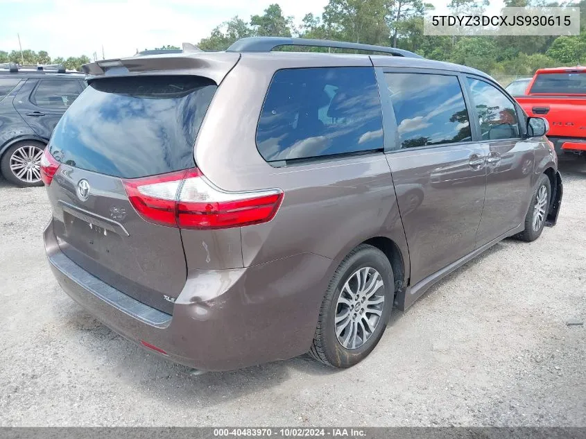 5TDYZ3DCXJS930615 2018 Toyota Sienna Xle 8 Passenger