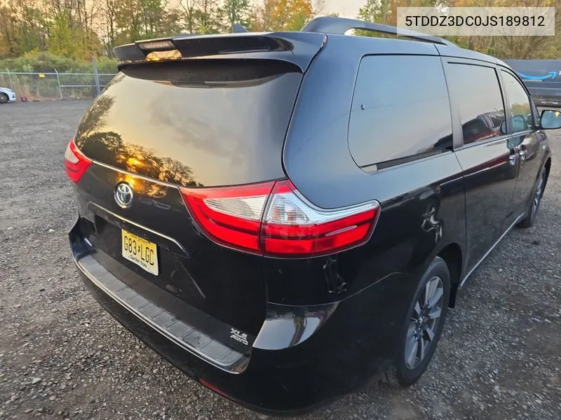 5TDDZ3DC0JS189812 2018 Toyota Sienna Xle 7 Passenger